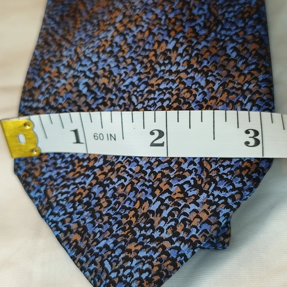 Italo Ferretti Silvia Marina Blue and Brown handmade in Italy tie - Picture 3 of 7